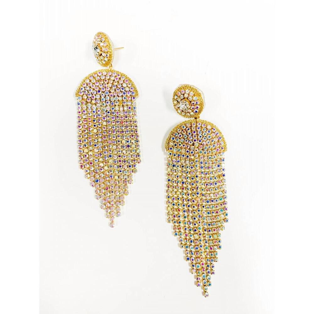 NEW TAYLOR SHAYE chain dazzle drop earrings in iridescent